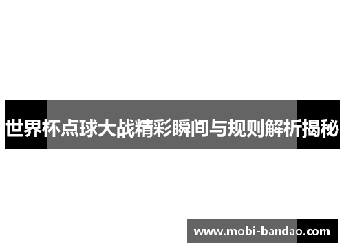 世界杯点球大战精彩瞬间与规则解析揭秘